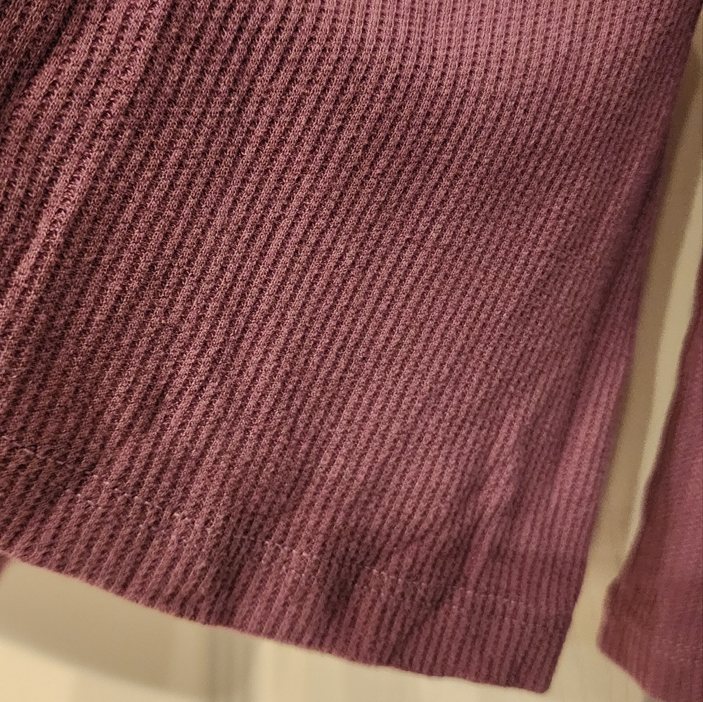 LAUREN Moshi Long Sleeve waffle knit  thermal in Mauve Purple Sizd SM and LG - Picture 8 of 10